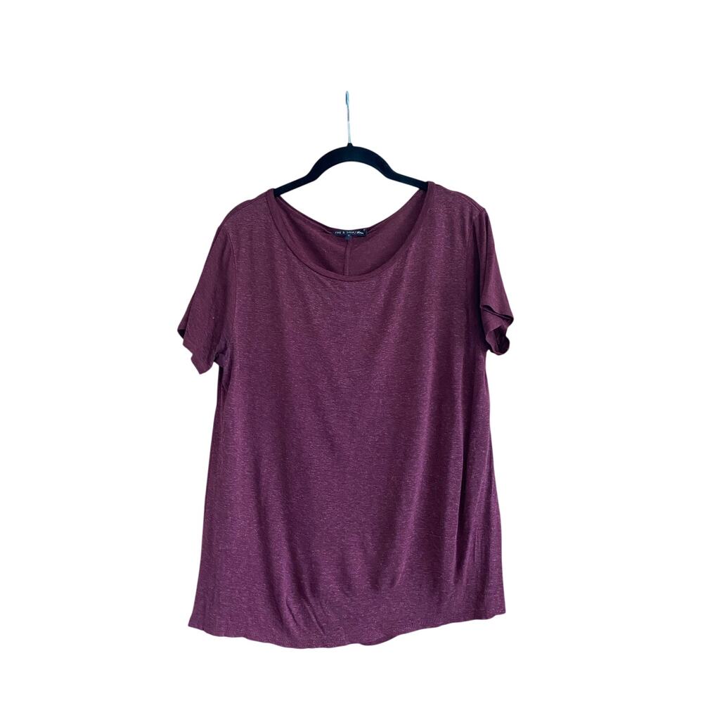 Rag & Bone Jean Wine Silk Blend Tee Size Small
